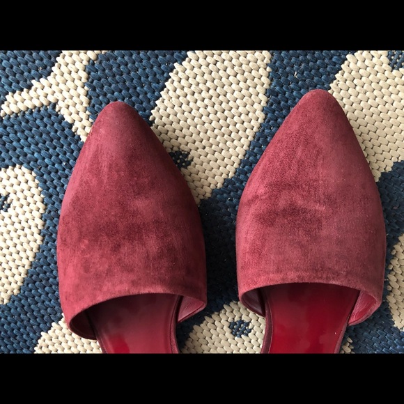 Vince Nina Suede d’Orsay Point-toe Flats RedRust - Picture 5 of 10